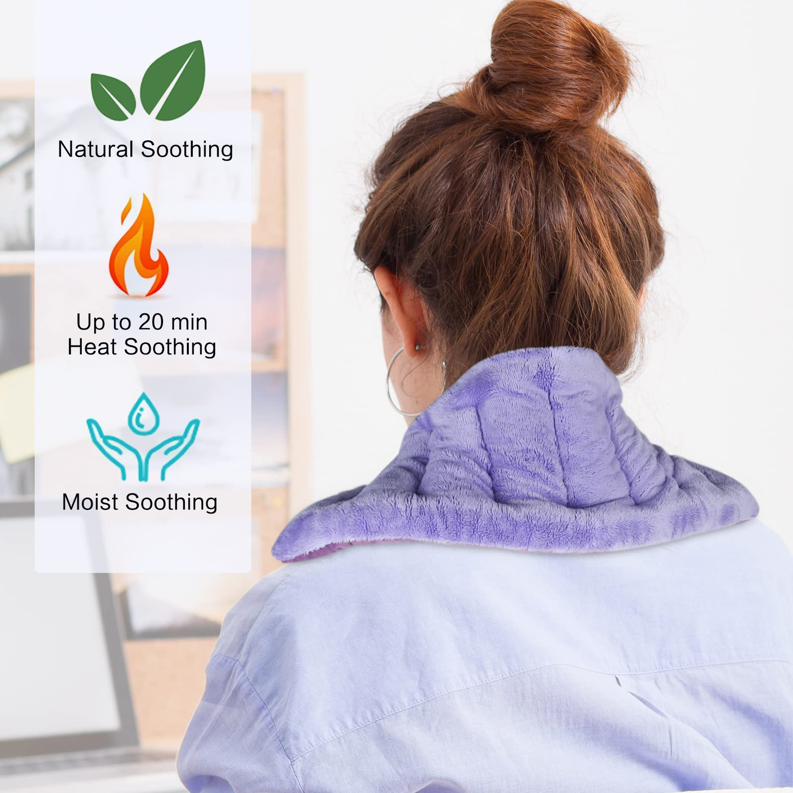 Microwave Heating Pad, 7x18" Microwavable Heating Pads for Neck and Shoulder, Heating Pad Microwavable Moist Heat Pack, Warm Compress