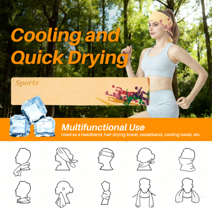 Cooling Towels 40 X 8 in, Reusable Chilly Towels, Sports and Outdoors Ice Towel for Yoga, Sport, Running, Instant Cooling, Quick-Drying, Super Absorbent