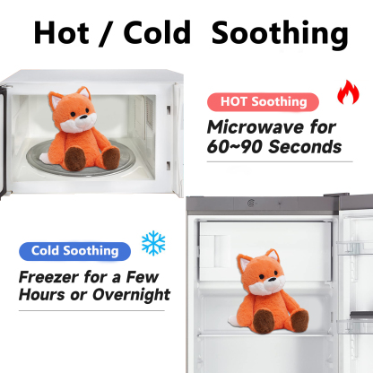 Microwave Heating Pad Animal, Heatable Stuffed Fox Plush, Fox Toy, Warmable Heating Pad, Warm and Hot Therapy for Cramps, Back, and Neck Pain Relief, Keep Warm In Autumn And Winter