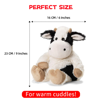 Microwave Heating Pad Animal, Heatable Cow Plush, Cow Toy, Warmable Heating Pad, Warm and Hot Therapy for Cramps, Back, and Neck Pain Relief