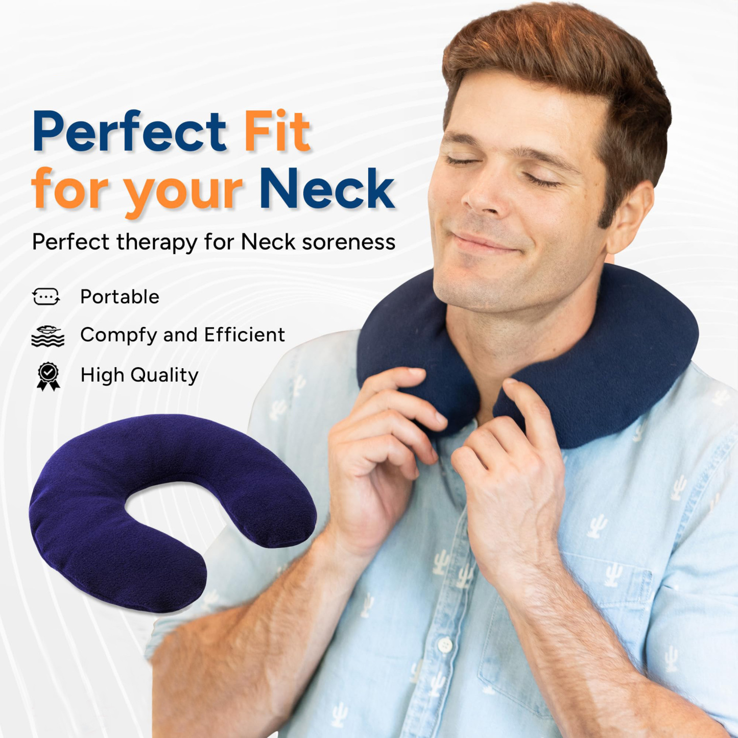 1pc Microwave Heating Pad, Microwavable Heated Neck Pillow for Moist Hot or Cold Relax, Heated Neck and Shoulder Wrap with Natural Filling and Washable Cover