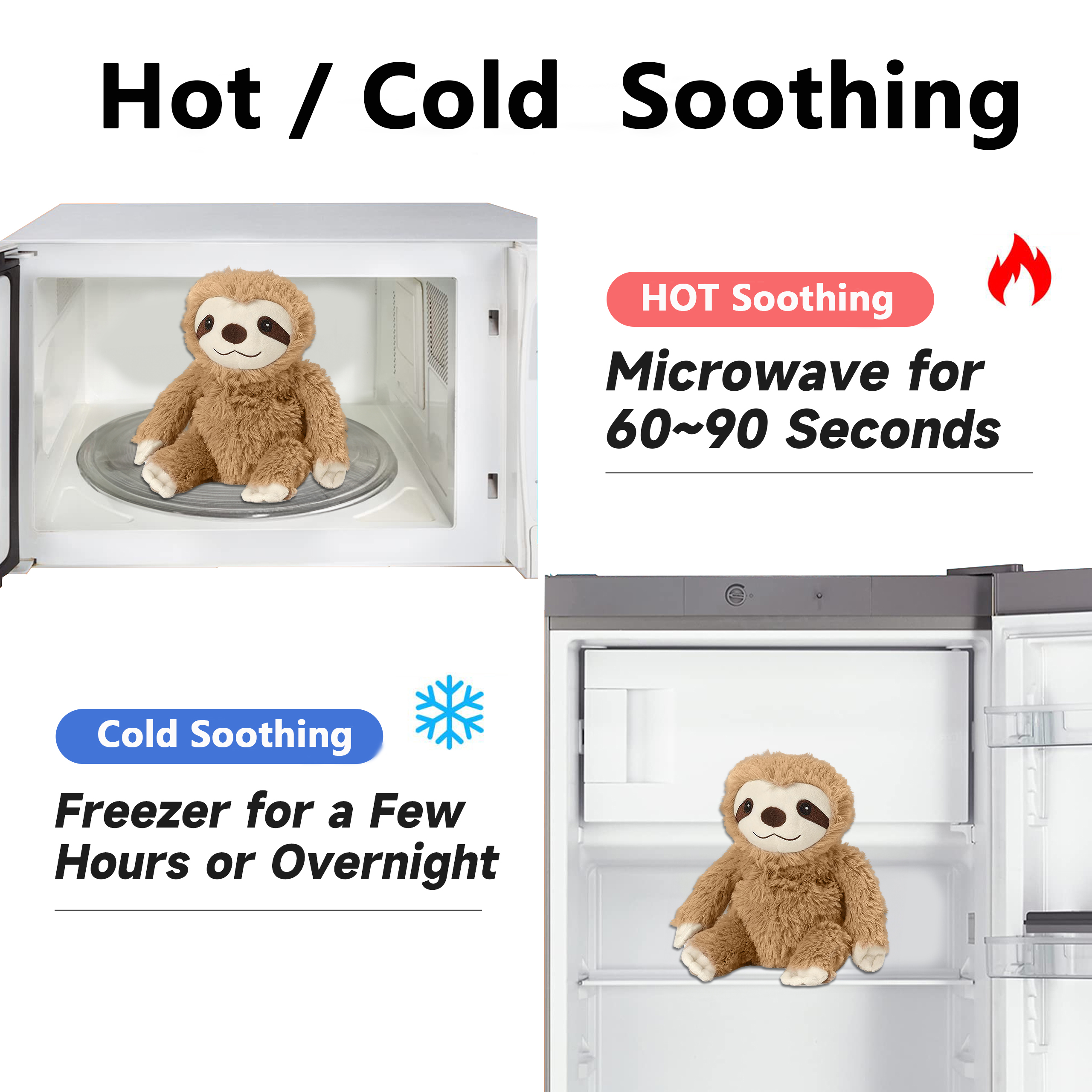 Microwave Heating Pad Animal, Heatable Stuffed Sloth Plush, Warmable Heating Pad, Warm and Hot Therapy for Cramps, Back, and Neck Pain Relief, Keep Warm In Autumn And Winter