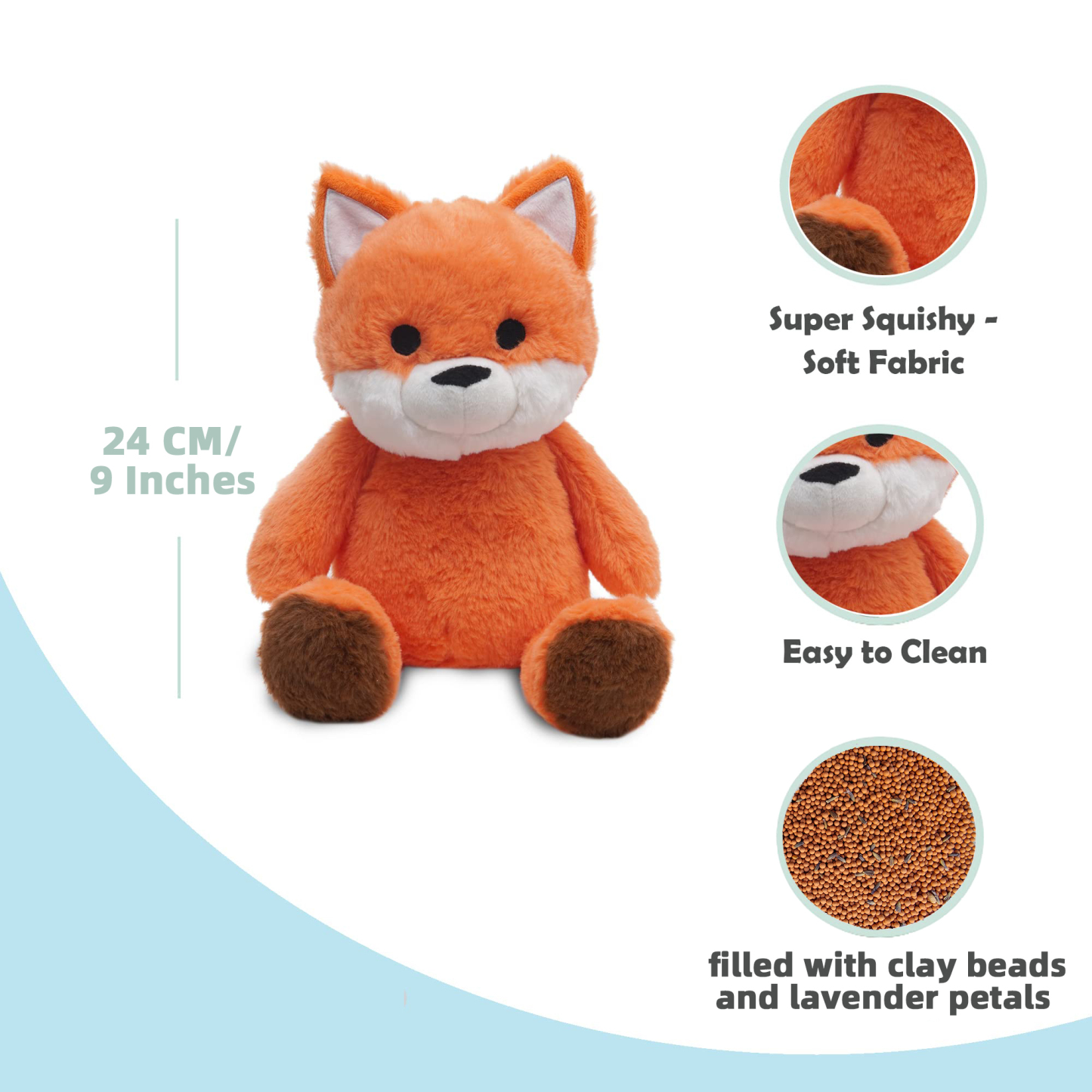 Microwave Heating Pad Animal, Heatable Stuffed Fox Plush, Fox Toy, Warmable Heating Pad, Warm and Hot Therapy for Cramps, Back, and Neck Pain Relief, Keep Warm In Autumn And Winter