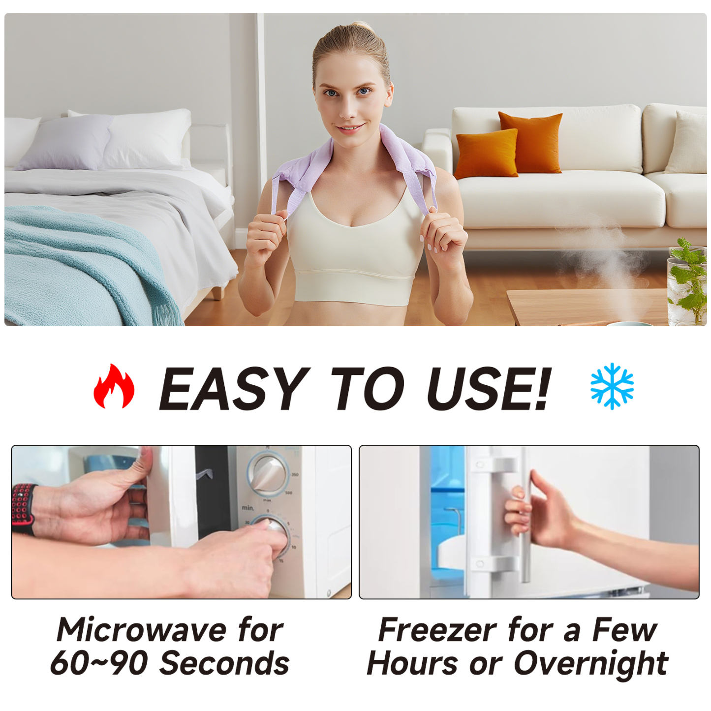 BECGAM Microwave Heating Pad, Microwavable Heating Pads for Neck and Shoulder, Heating Pad Microwavable Moist Heat Pack, Warm Compress