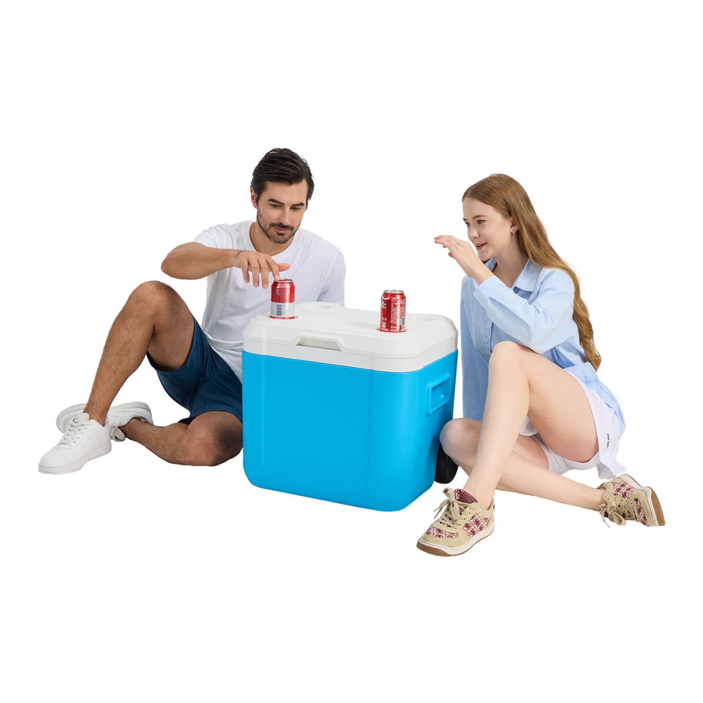 BECGAM 52qt Wheeled Portable Cooler Insulated Hard Cooler with free 6 ice bag & Heavy-Duty Wheels & Handle Great for Camping Tailgating Beach Picnic Groceries Boating & More