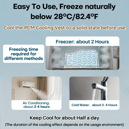 BECGAM PCM Cooling Vest for MS Patients, Heat Stroke Prevention Cooling Vest with Removable PCM Packs, Natural Freezing Below 28°C/82.4°F, Rapid Physical Cooling Vest