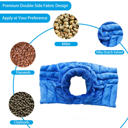 Microwave Heating Pad For Neck, Microwavable Heated Back and Shoulder Wrap, Hands-Free Weighted Moist Hot or Cool Pack