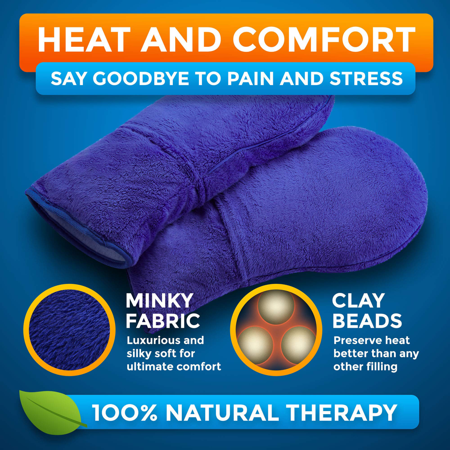 Microwavable Therapy Mittens–Relief for Hands and Fingers in Cases of Stiff Joints, Arthritis, Trigger Finger, Inflammation, Raynaud's, Carpal Tunnel–Heated Hands Mitts Warmers–Scented Gloves