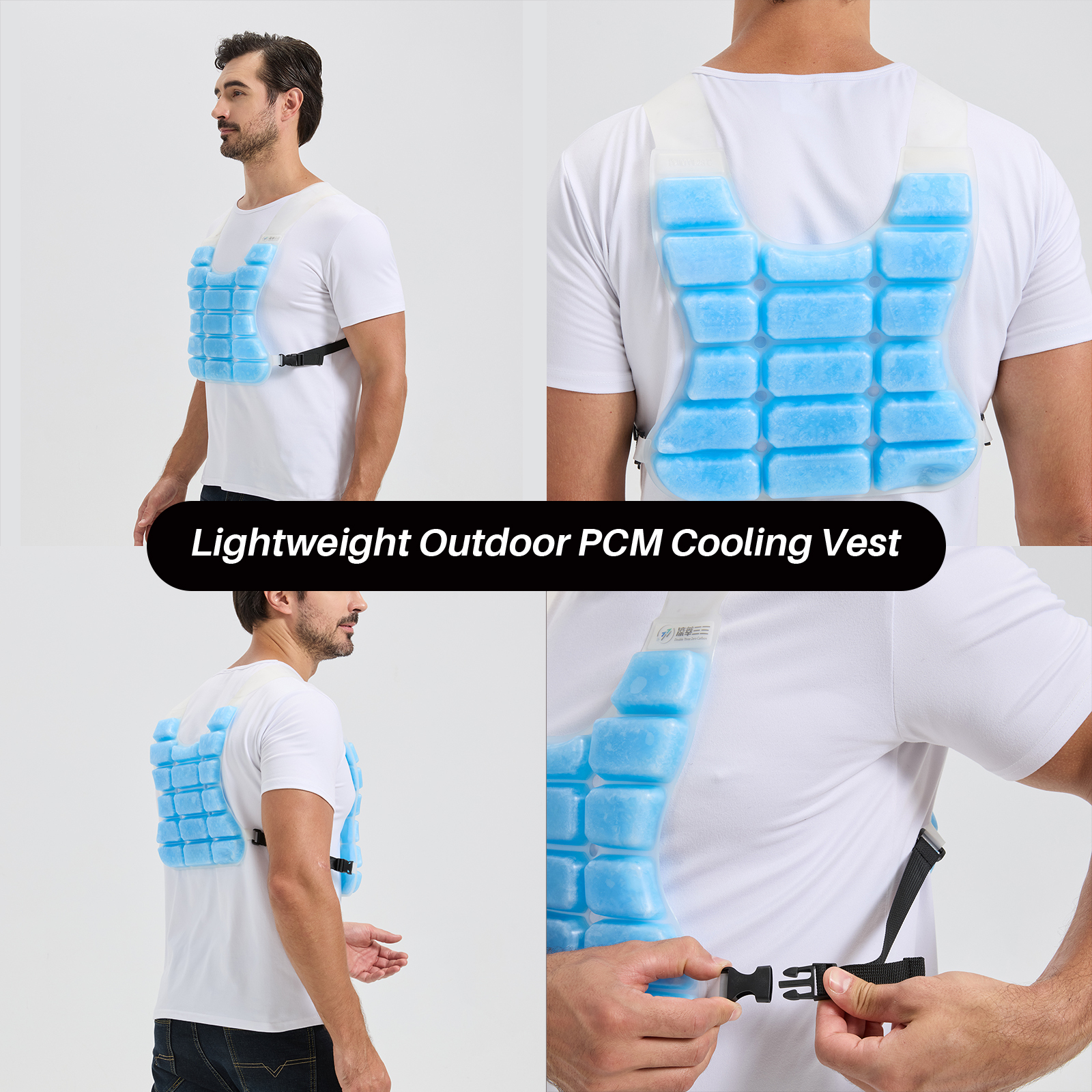 BECGAM PCM Cooling Vest for MS Patients, Heat Stroke Prevention Cooling Vest with Removable PCM Packs, Natural Freezing Below 28°C/82.4°F, Rapid Physical Cooling Vest