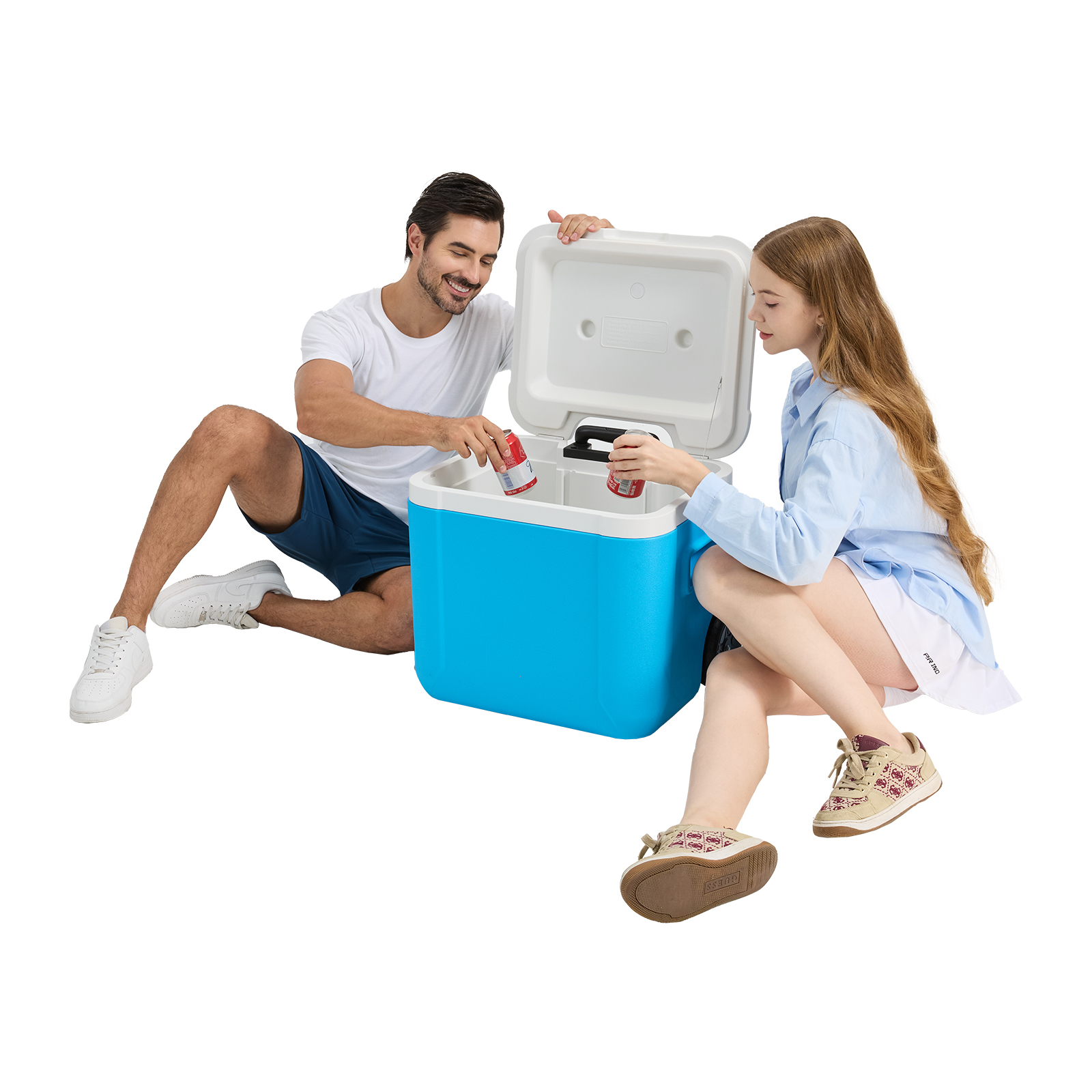 BECGAM 52qt Wheeled Portable Cooler Insulated Hard Cooler with free 6 ice bag & Heavy-Duty Wheels & Handle Great for Camping Tailgating Beach Picnic Groceries Boating & More