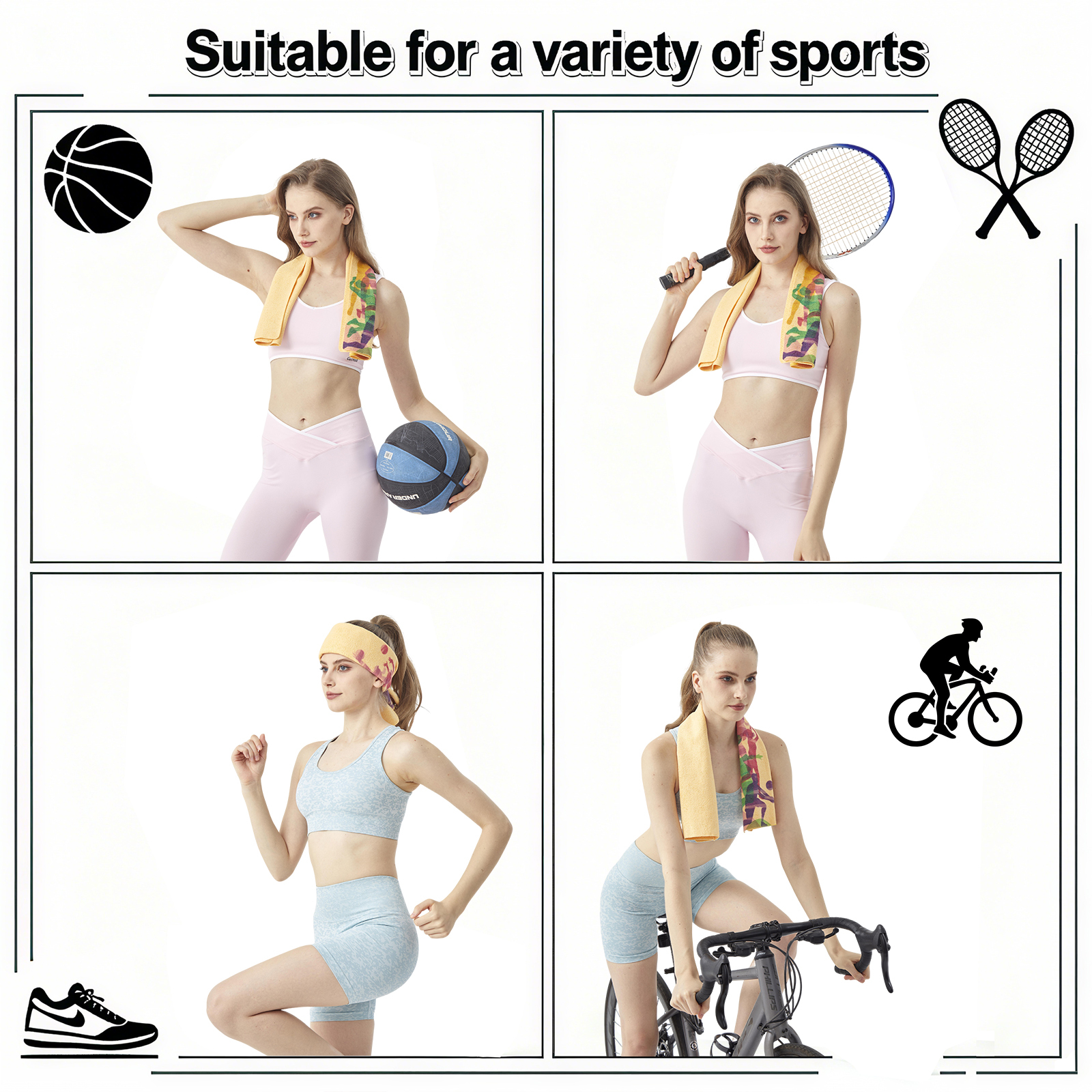 Cooling Towels 40 X 8 in, Reusable Chilly Towels, Sports and Outdoors Ice Towel for Yoga, Sport, Running, Instant Cooling, Quick-Drying, Super Absorbent