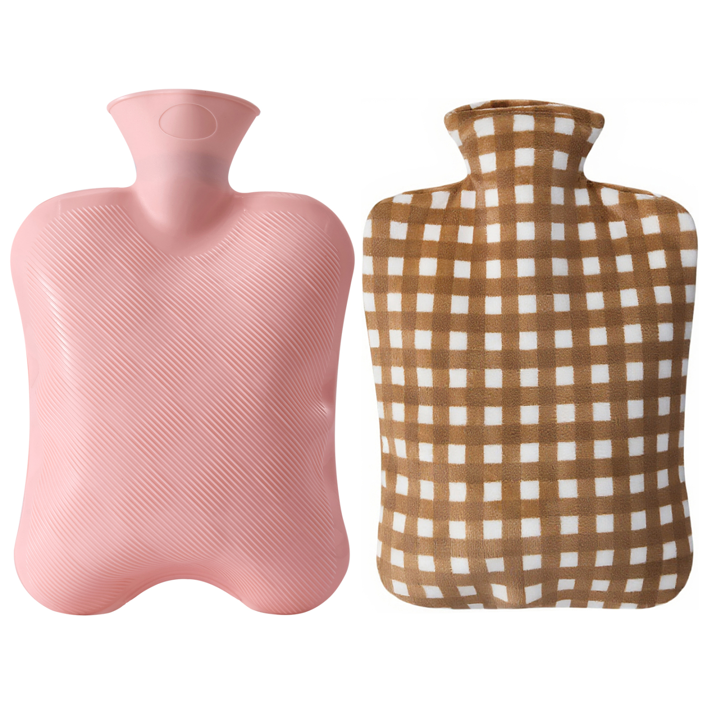 Hot Water Bottle with Cover, 2L Hot Water Bag for Hot and Cold Compress, Hand Feet Warmer, Ideal for Menstrual Cramps, Neck and Shoulder