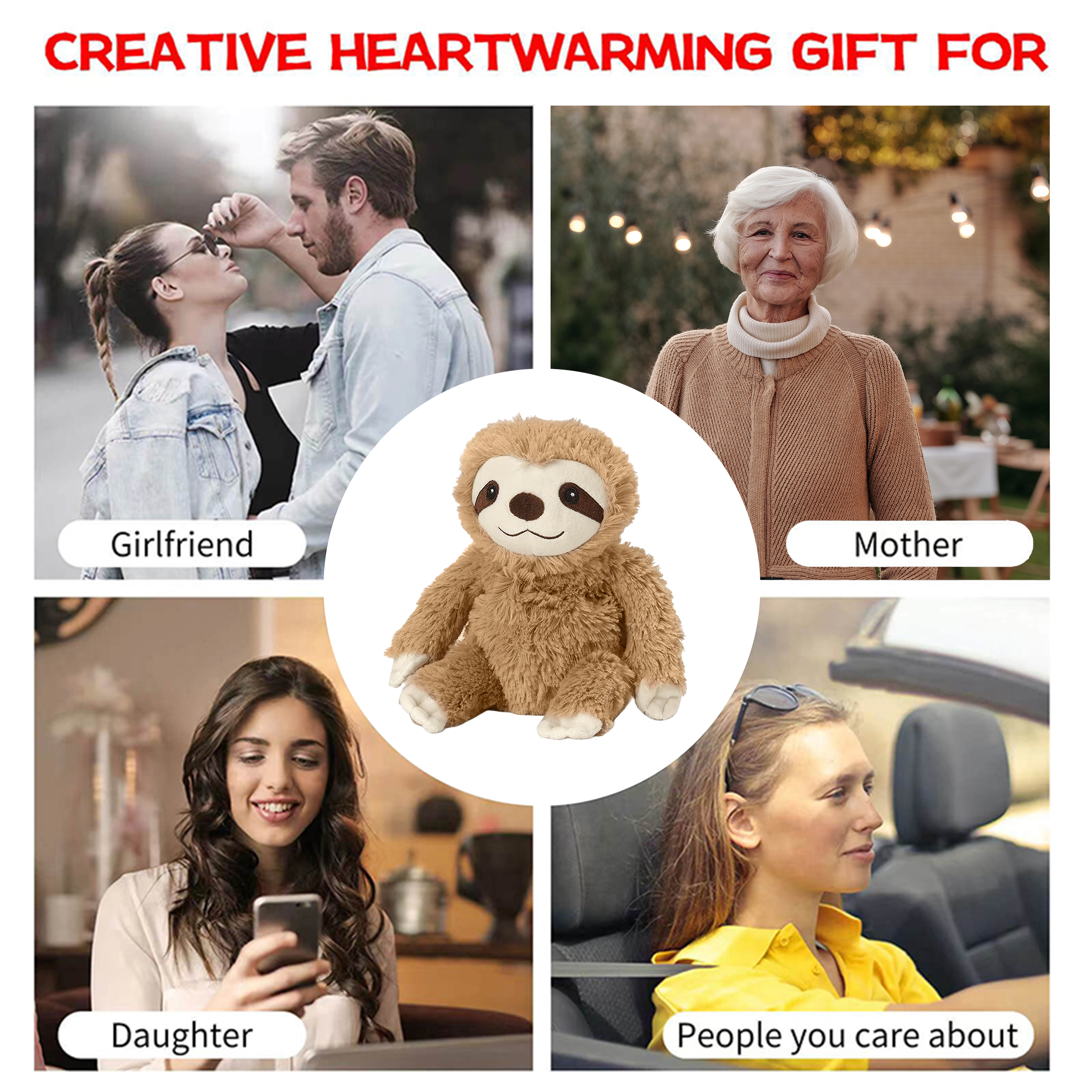 Microwave Heating Pad Animal, Heatable Stuffed Sloth Plush, Warmable Heating Pad, Warm and Hot Therapy for Cramps, Back, and Neck Pain Relief, Keep Warm In Autumn And Winter