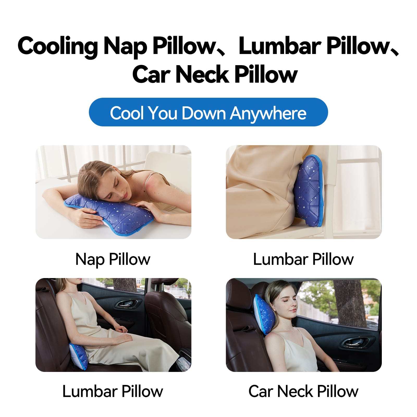 Tiny Cooling Gel Pillow, Small Toddler Pillow, Kid Pillows 15" x 7" for Summer, Nap Pillows, Lumbar Pillow, Summer Cooling System, Small Size