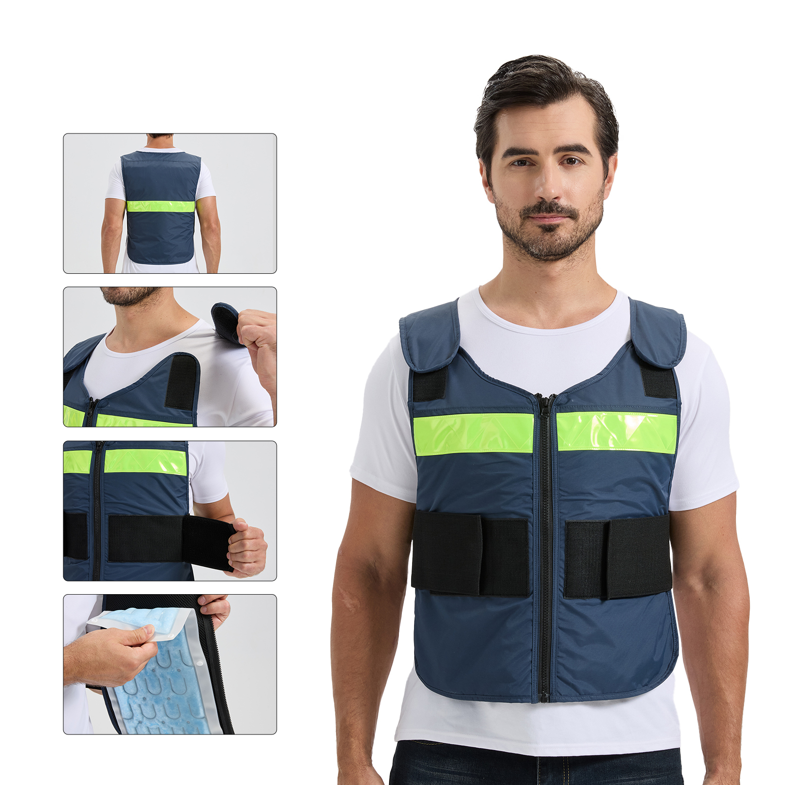 BECGAM PCM Cooling Vest for MS Patients, Heat Stroke Prevention Cooling Vest with Removable PCM Packs, Natural Freezing Below 28°C/82.4°F, Rapid Physical Cooling Vest