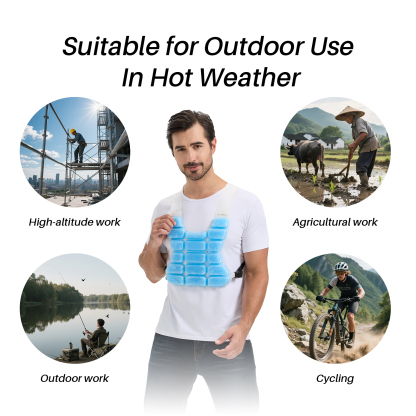 BECGAM PCM Cooling Vest for MS Patients, Heat Stroke Prevention Cooling Vest with Removable PCM Packs, Natural Freezing Below 28°C/82.4°F, Rapid Physical Cooling Vest