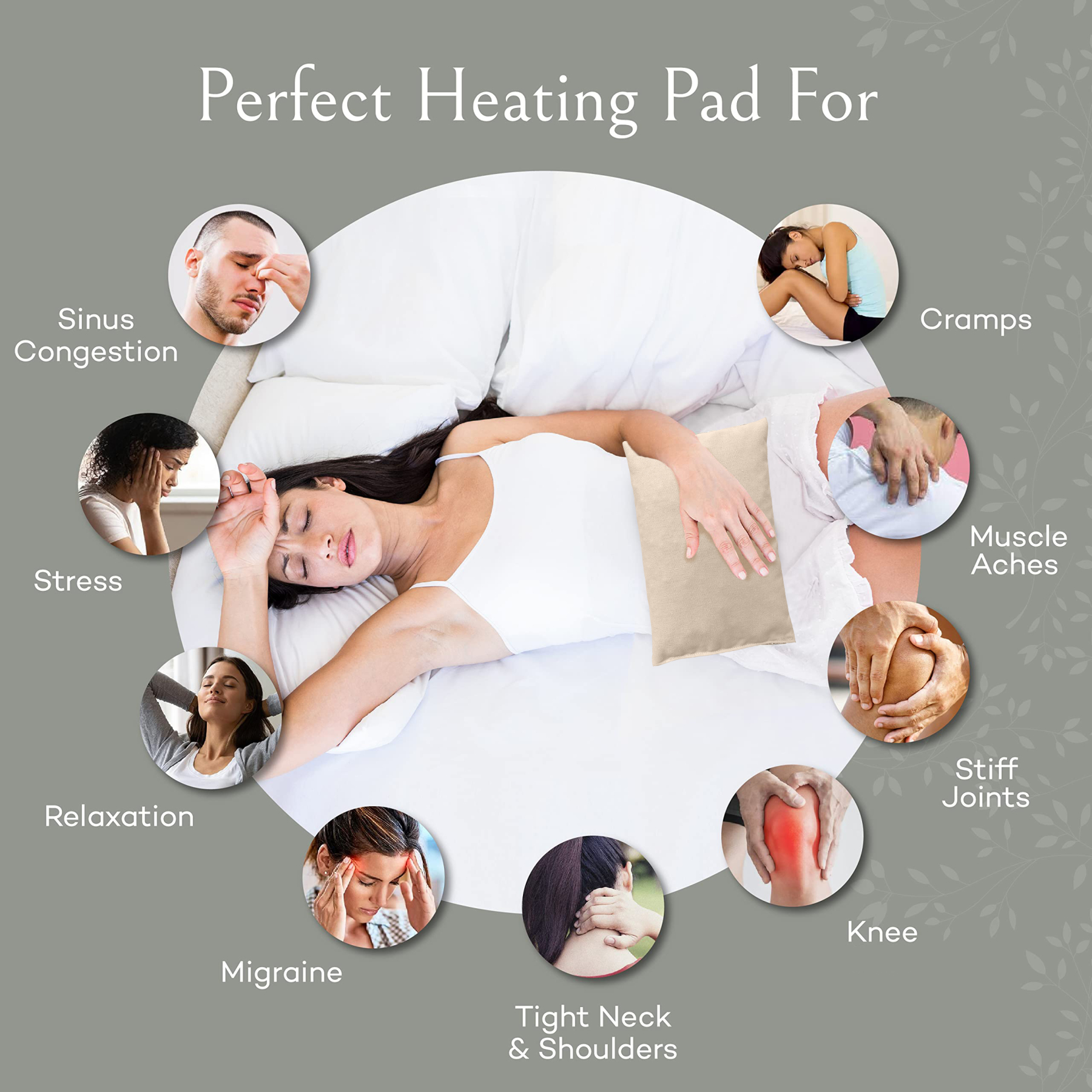 Heated Pillow, Microwave Heating Pad for Cramps, Back, Neck, Shoulders, Leg - Reusable Heat Pack, Hot Moist Microwavable Relax Pack