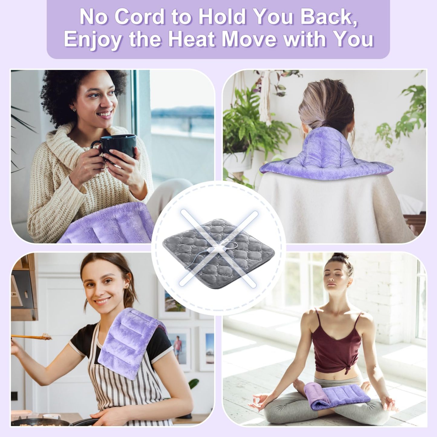Microwave Heating Pad, 7x18" Microwavable Heating Pads for Neck and Shoulder, Heating Pad Microwavable Moist Heat Pack, Warm Compress