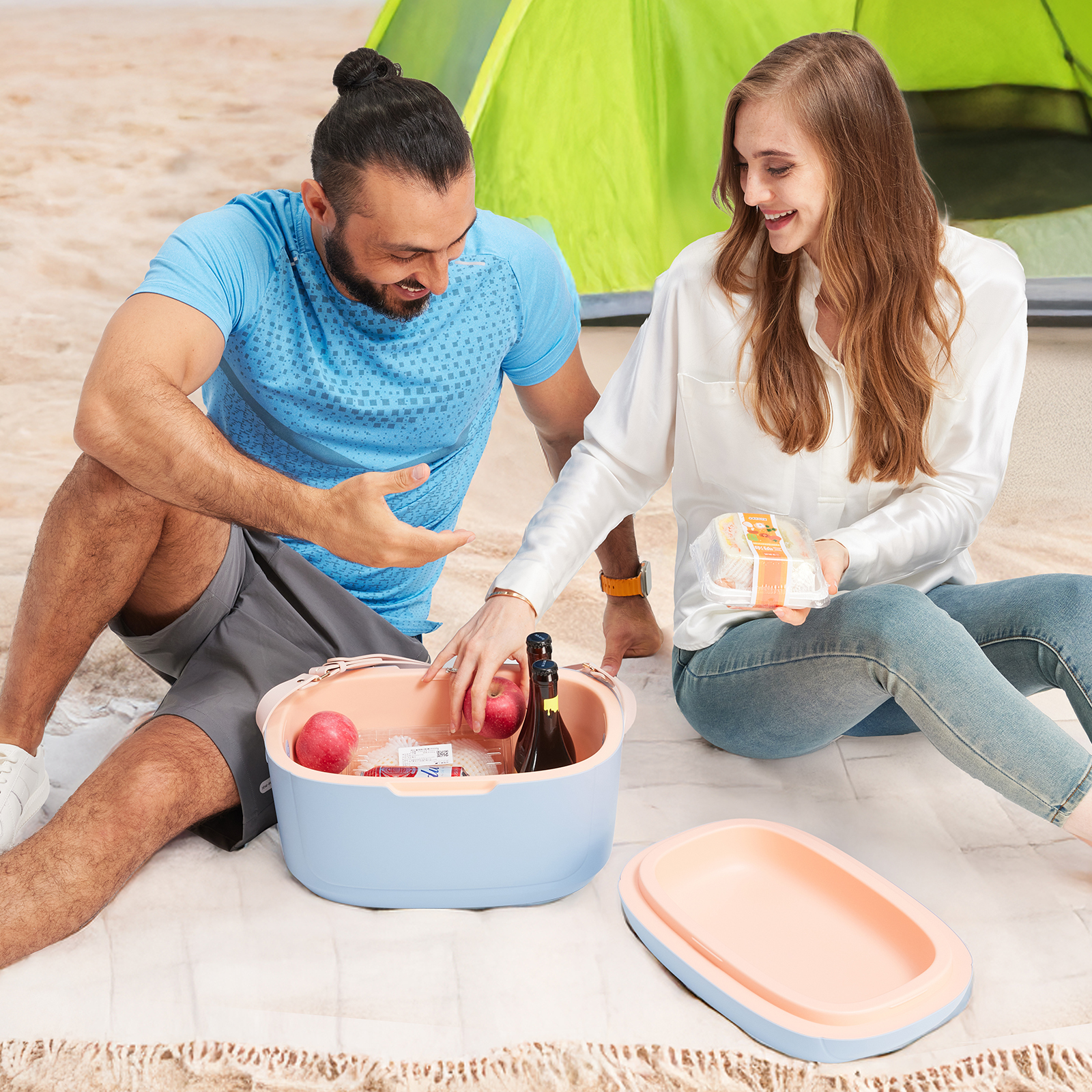 Cooler Box, Ice Cooler, Ice Chest Cooler, Hard Chest Box with Handles, Portable Coolers, for Beach, Drink, Beverage, Camping, Picnic, Fishing, Boat, Barbecue, Outdoor