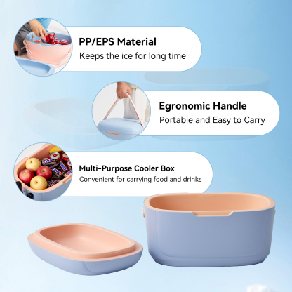 Cooler Box, Ice Cooler, Ice Chest Cooler, Hard Chest Box with Handles, Portable Coolers, for Beach, Drink, Beverage, Camping, Picnic, Fishing, Boat, Barbecue, Outdoor