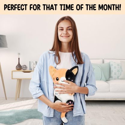 Calico Cat Microwavable 1.5 lbs Unscented Heating Pad for Women and Kids- Cute Soft Cozy Pillow Plush Heatable Warm Stuffed Animals - Kawaii Hot and Cold Plushie - Calico Cat Gifts for Girls and Women