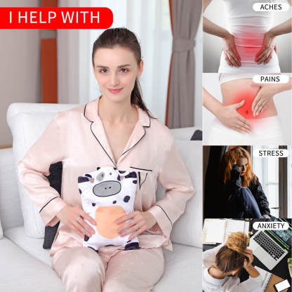 Microwave Heating Pad for Pain Relief, Heating Pads for Cramps, Back Pain, Neck Shoulder, Muscles, Knee, Joints, Microwavable Natural Heat Pack Moist Heat, White Cow, Keep Warm In Autumn And Winter