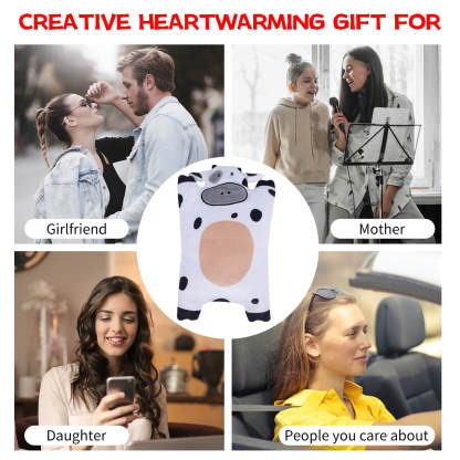 Microwave Heating Pad for Pain Relief, Heating Pads for Cramps, Back Pain, Neck Shoulder, Muscles, Knee, Joints, Microwavable Natural Heat Pack Moist Heat, White Cow, Keep Warm In Autumn And Winter