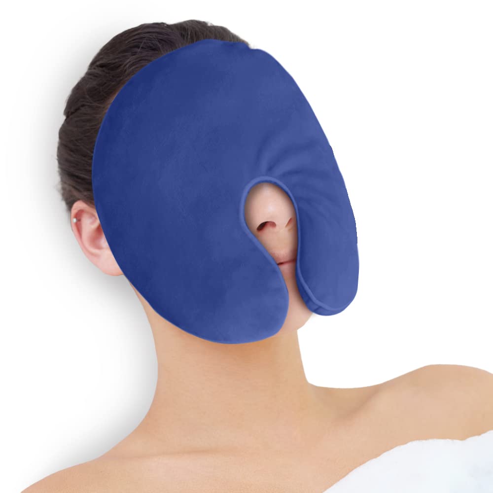 1pc Soothing Face Mask with Microwave Heating Pad - Hot & Cold Relax, Relaxing Spa Experience at Home, Includes Washable Cover, Microwave Heating Pad, Hot Cold Gel, Washable Cover