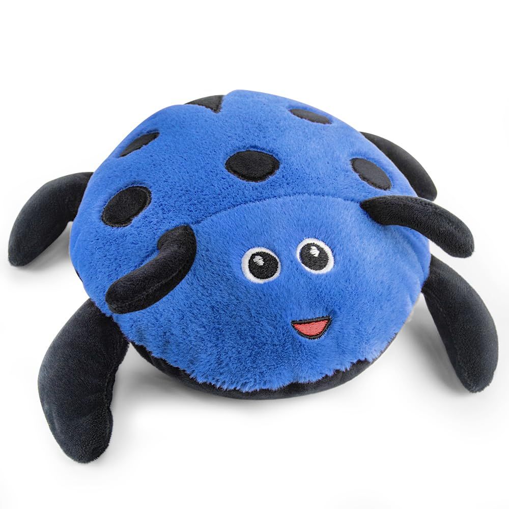 Microwavable Heating Pad for Pain Relief, Cute Unscented Stuffed Animal Moist Heat Pad for Neck, Shoulder, Stitched Heatable Soft Pillow for Cramps, Period, Gift for Women & Kids (Blue)