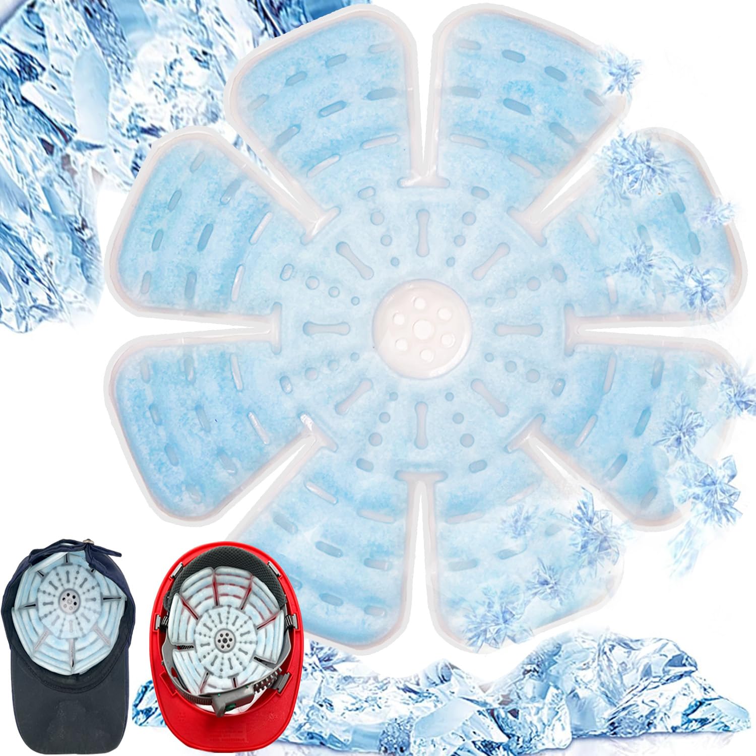 Ice Pack Hat, TPU & PCM Material, Reusable Head Cooling, Freezes Below 28°C, Summer Cooling for Helmets, Unisex