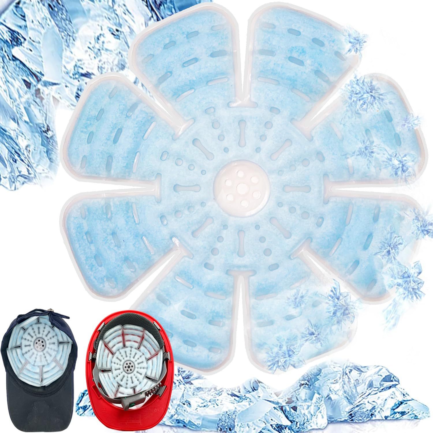 Ice Pack Hat, TPU & PCM Material, Reusable Head Cooling, Freezes Below 28°C, Summer Cooling for Helmets, Unisex