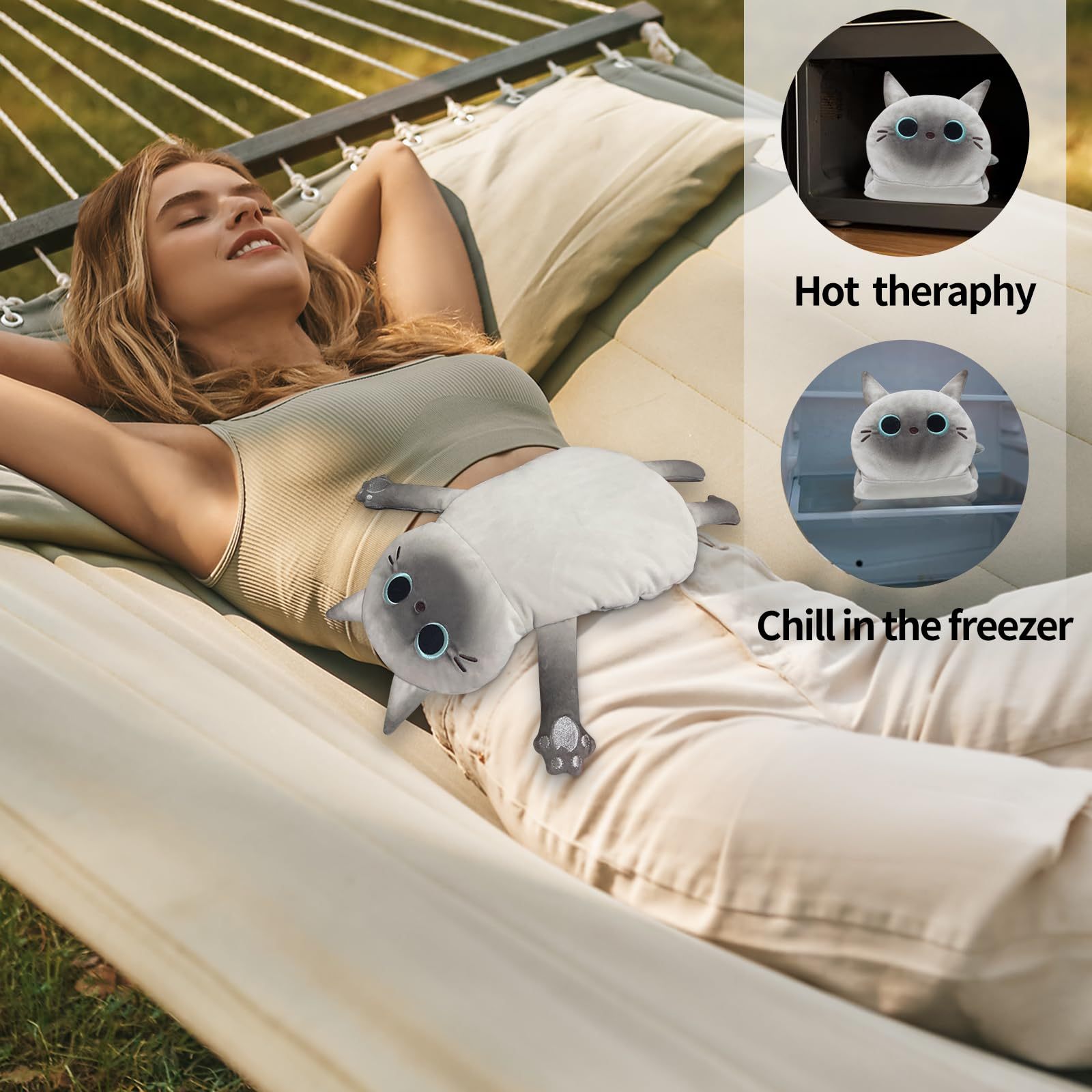 Microwave Heating Pad for Pain Relief, Heating Pads for Cramps, Back Pain, Neck Shoulder, Muscles, Knee, Joints, Microwavable Natural Heat Pack Moist Heat, Black Cat, Keep Warm In Autumn And Winter