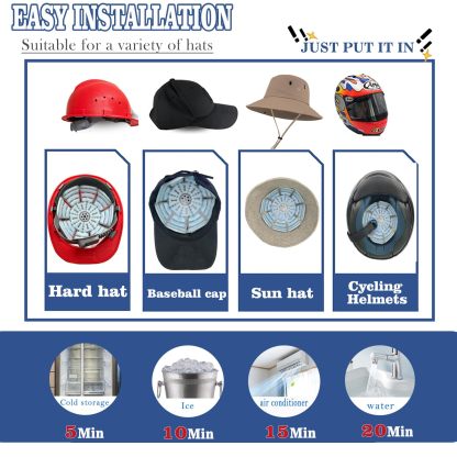 Ice Pack Hat, TPU & PCM Material, Reusable Head Cooling, Freezes Below 28°C, Summer Cooling for Helmets, Unisex