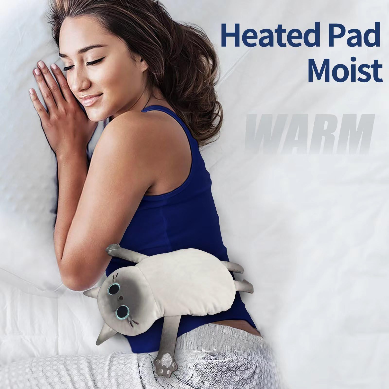 Microwave Heating Pad for Pain Relief, Heating Pads for Cramps, Back Pain, Neck Shoulder, Muscles, Knee, Joints, Microwavable Natural Heat Pack Moist Heat, Black Cat, Keep Warm In Autumn And Winter