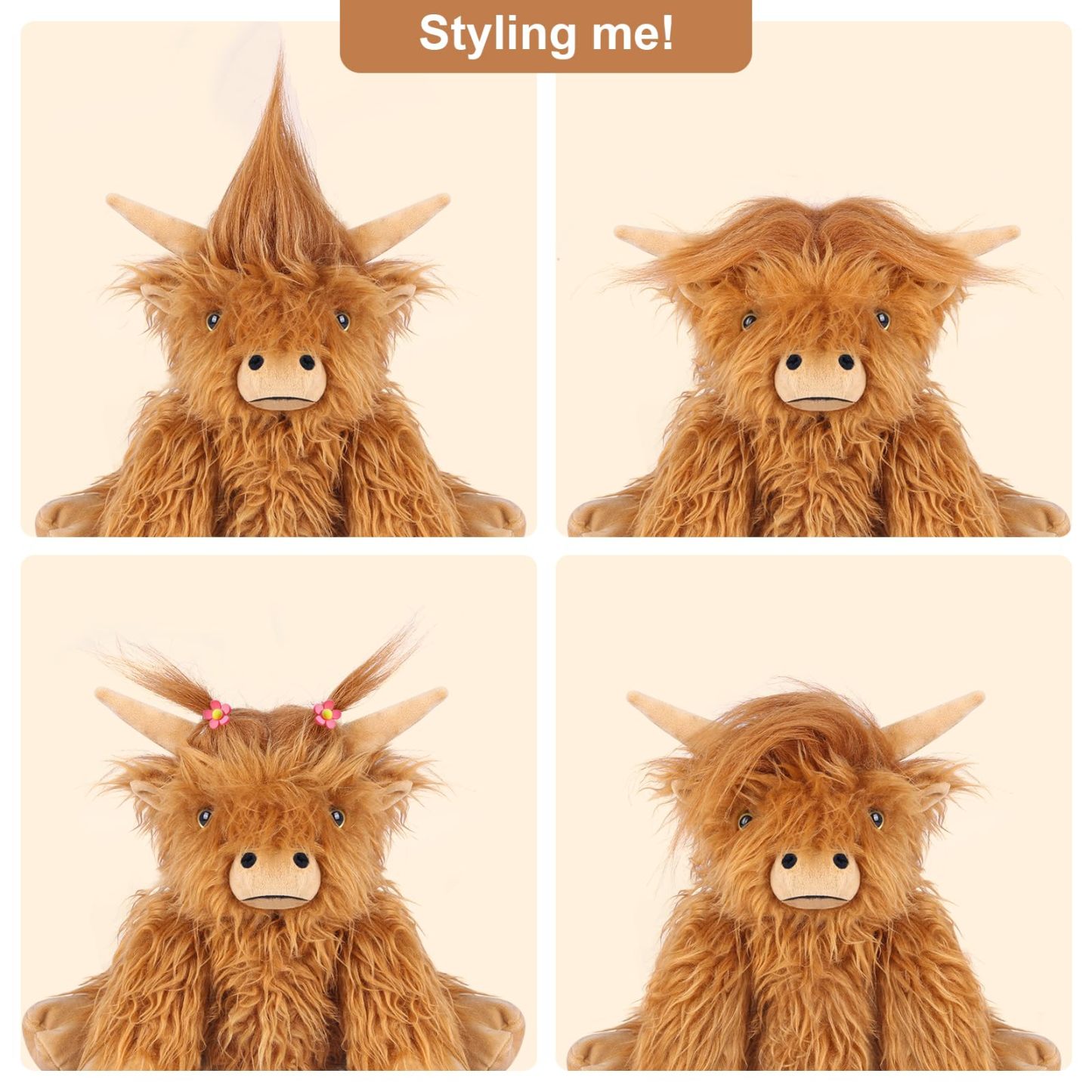 Heatable & Coolable Highland Cow Stuffed Animals Plushie, Microwavable Heating Pad for Soothing & Relaxation, Lavender Scented Cattle Plush Toys for Stress Relief, Stuffed Cow Gifts