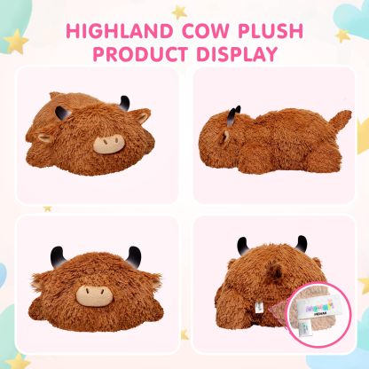 Weighted Highland Cow Plush, Weighted Stuffed Animals 4.0 Lbs, Cow Plush for Kids, Highland Cow Stuffed Animals, Weighted Plush Toy Birthday Gifts for Women, Girls and Males (23 inch)