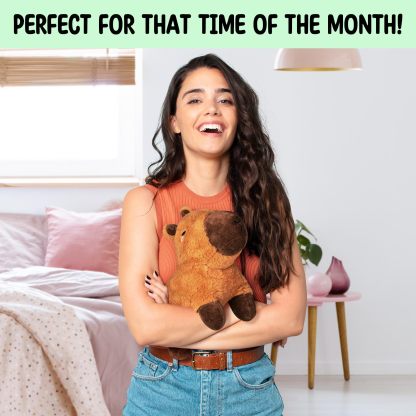 Capybara Microwavable Unscented 1.5 lbs Heating Pad for Women and Kids - Cute Soft Cozy Pillow Plush Heatable Warm Stuffed Animals - Kawaii Hot and Cold Plushie Food Toy- Capybara Gifts for Girls Boys