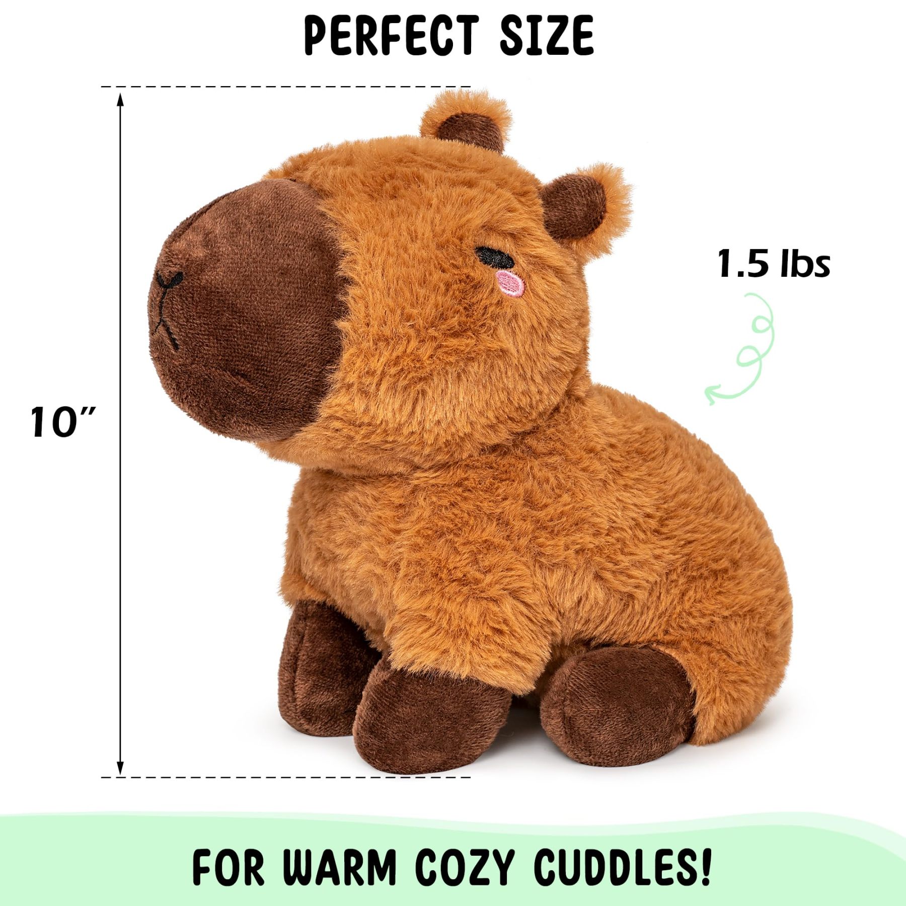 Capybara Microwavable Unscented 1.5 lbs Heating Pad for Women and Kids - Cute Soft Cozy Pillow Plush Heatable Warm Stuffed Animals - Kawaii Hot and Cold Plushie Food Toy- Capybara Gifts for Girls Boys