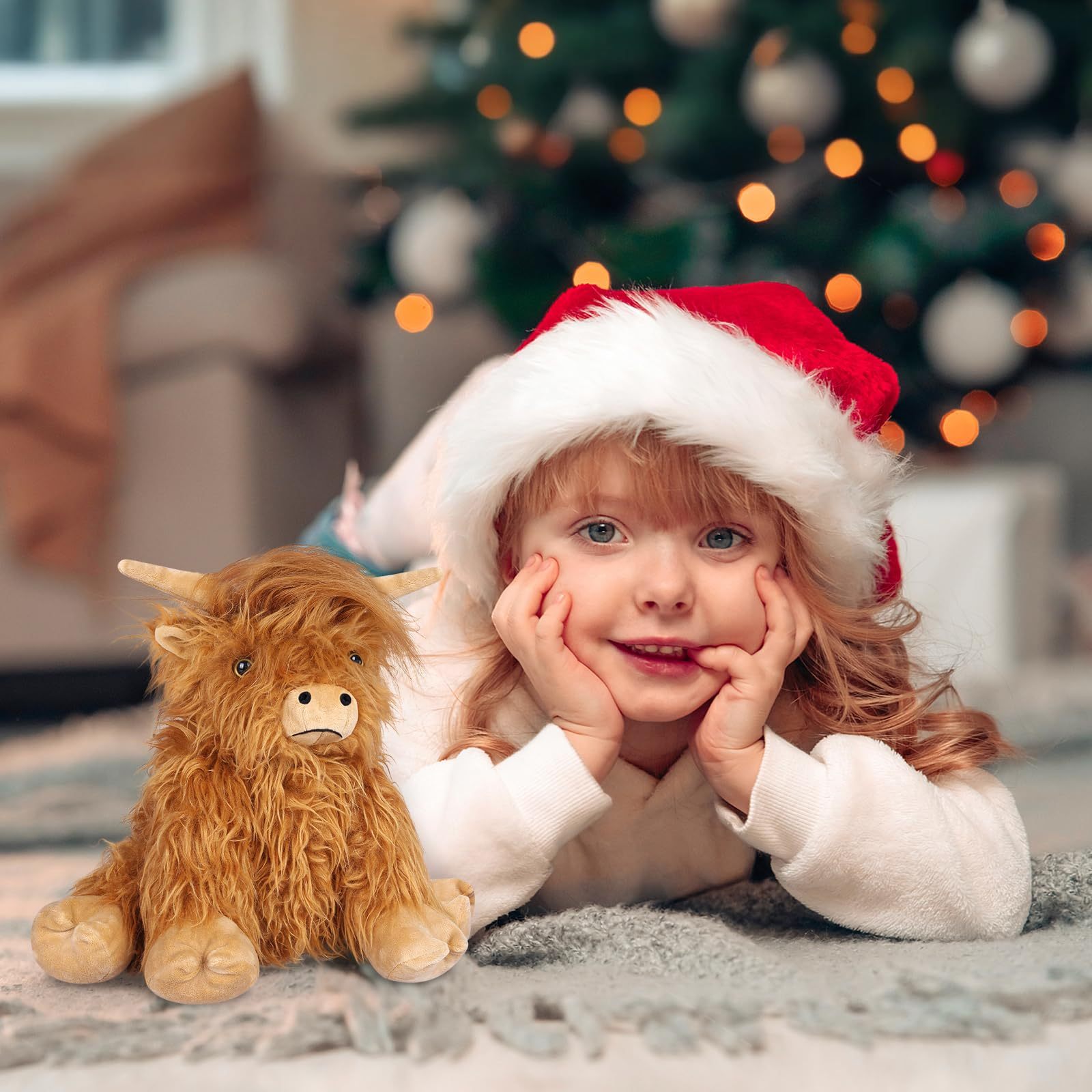 Heatable & Coolable Highland Cow Stuffed Animals Plushie, Microwavable Heating Pad for Soothing & Relaxation, Lavender Scented Cattle Plush Toys for Stress Relief, Stuffed Cow Gifts