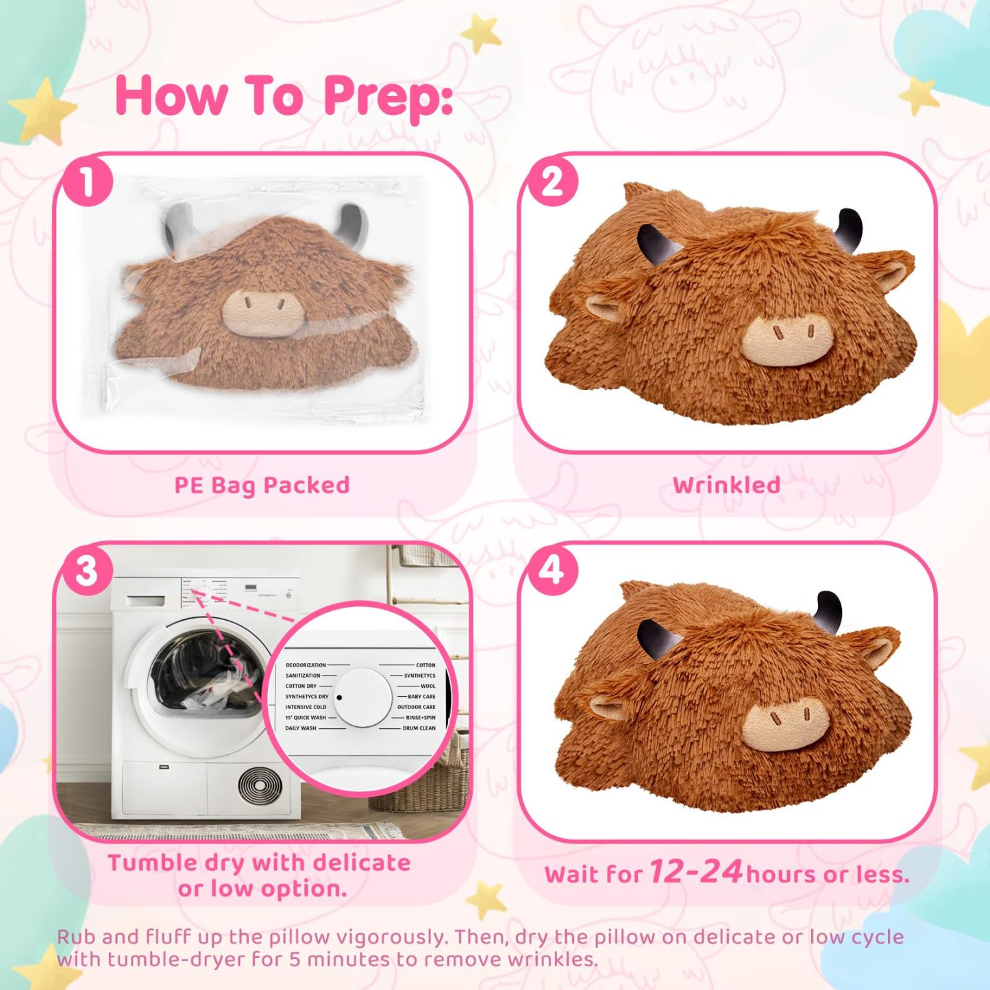 Weighted Highland Cow Plush, Weighted Stuffed Animals 4.0 Lbs, Cow Plush for Kids, Highland Cow Stuffed Animals, Weighted Plush Toy Birthday Gifts for Women, Girls and Males (23 inch)