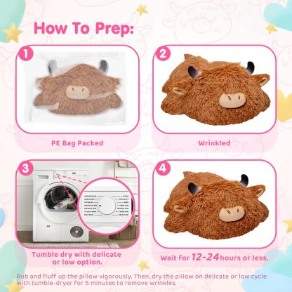 Weighted Highland Cow Plush, Weighted Stuffed Animals 4.0 Lbs, Cow Plush for Kids, Highland Cow Stuffed Animals, Weighted Plush Toy Birthday Gifts for Women, Girls and Males (23 inch)