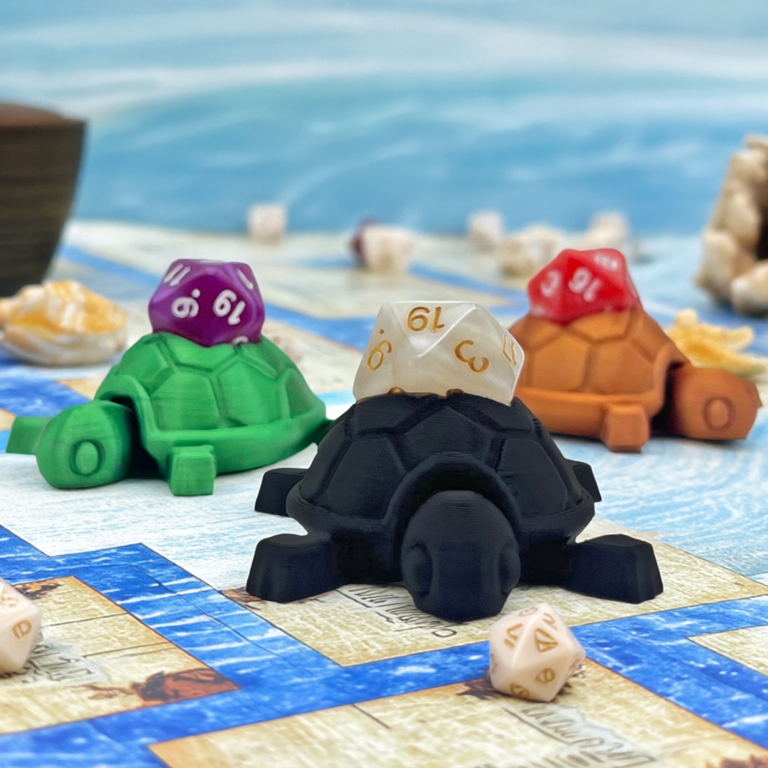 Board game dice storage turtle model ornaments COC running team (Random Color)