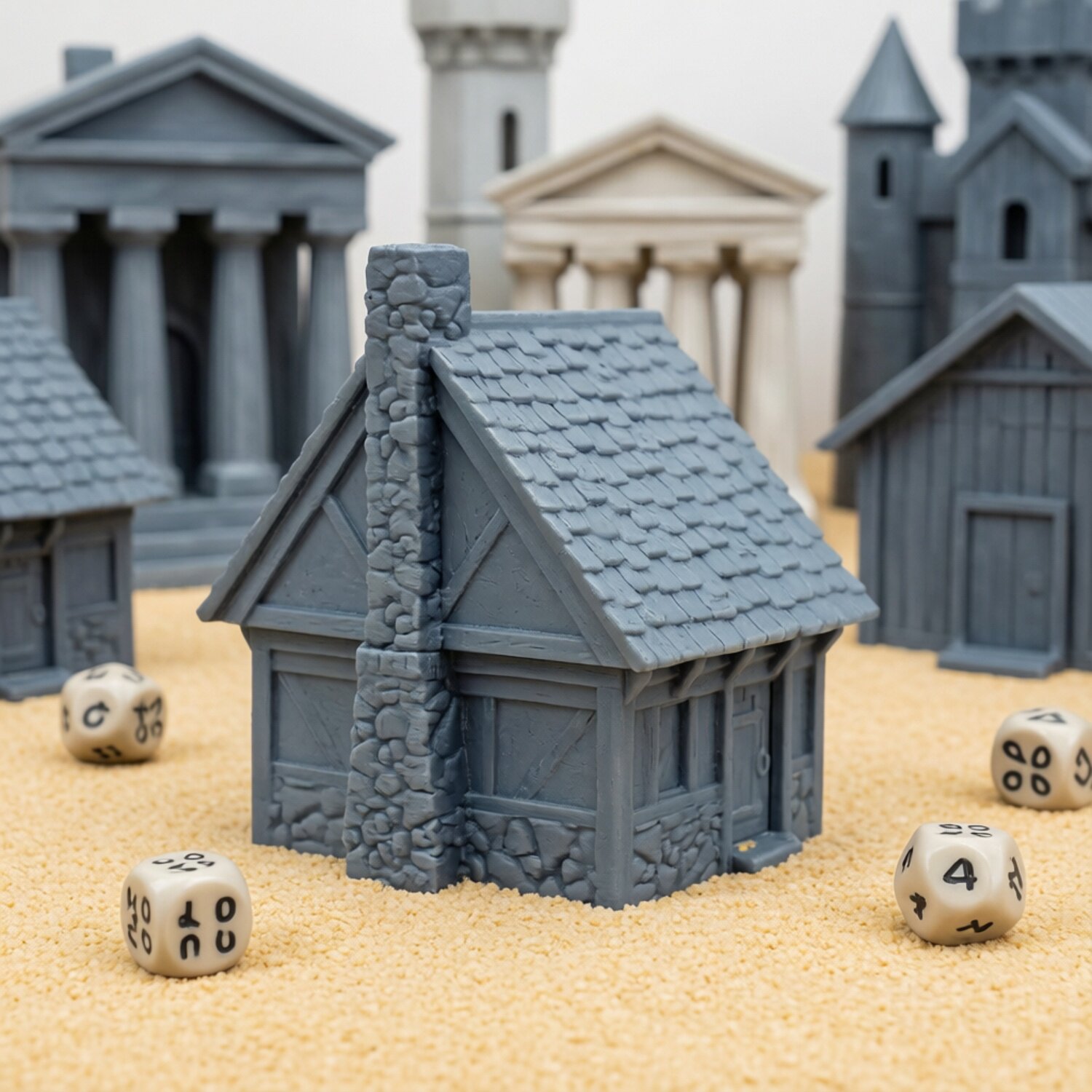 Terrain - Medieval House Dragon and Dungeon Board Game Accessories