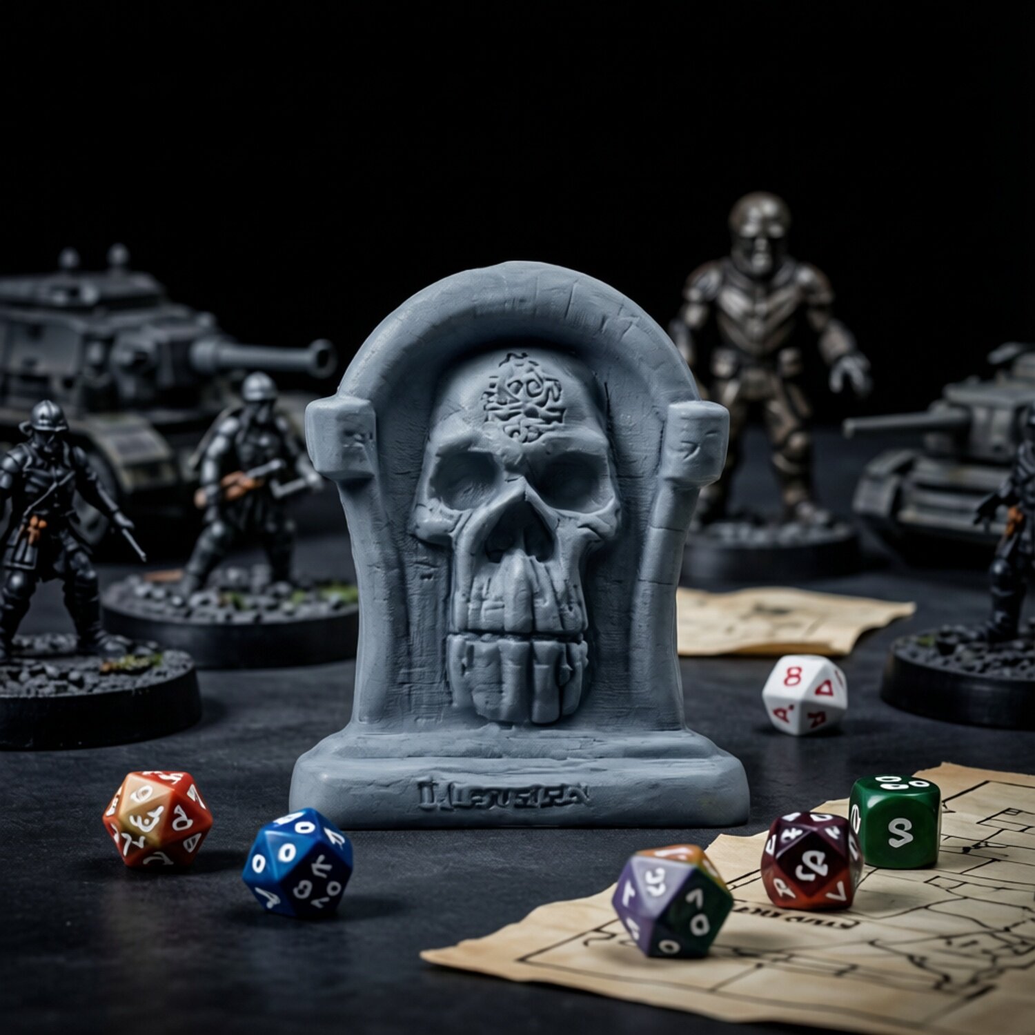 Dragon and Dungeon board game accessory scene construction - Skeleton Tombstone