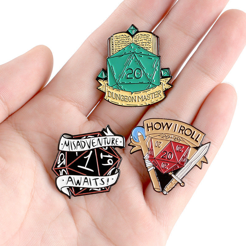 FREE Today: How I Roll Enamel Pin, Misadventure Awaits Enamel Pin, Dungeon Master Enamel Pin