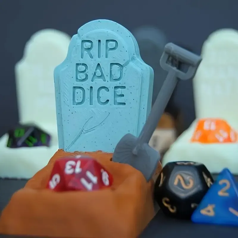 Graveyard Dice Holder with Mini Shovel - "RIP Bad Dice"