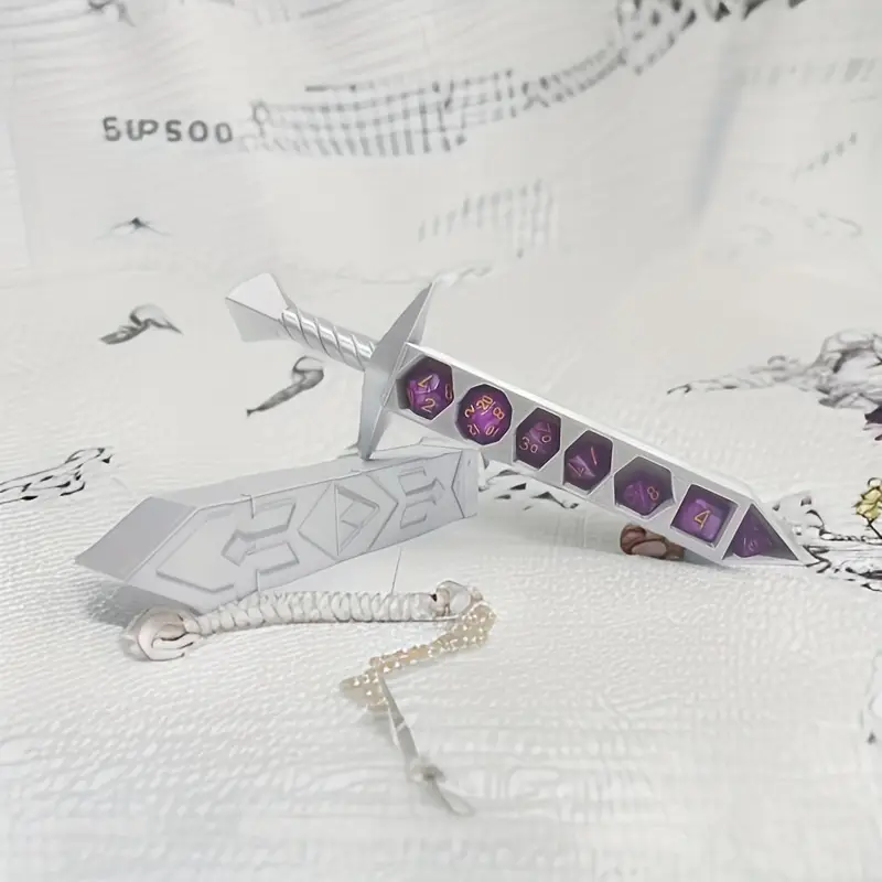 New D&D Miniature Silvery Dice Sword