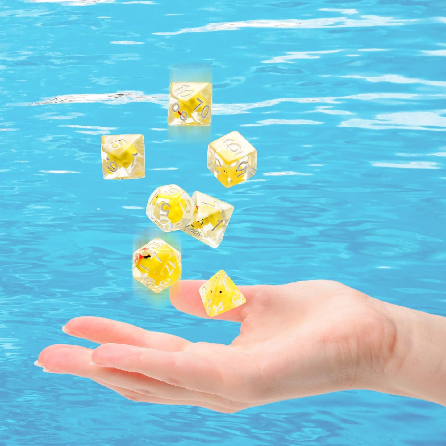 Lucky Ducks in a Row Dice Set (Give away a random Resin Dice)