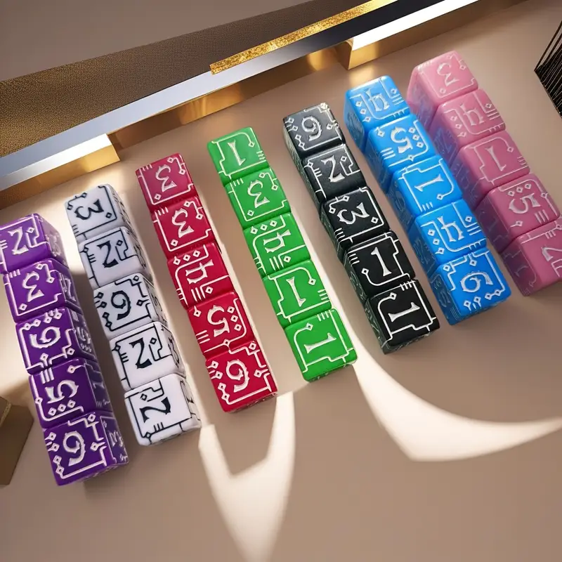 Mechanical Line Pattern D6 Dice