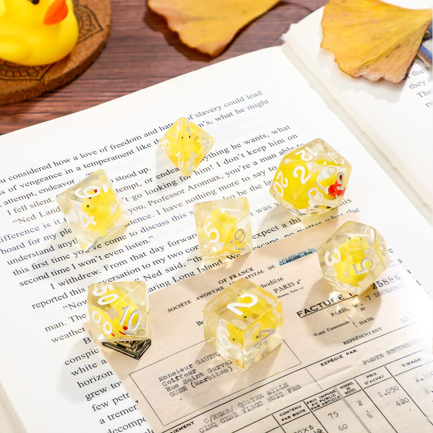 Lucky Ducks in a Row Dice Set (Give away a random Resin Dice)
